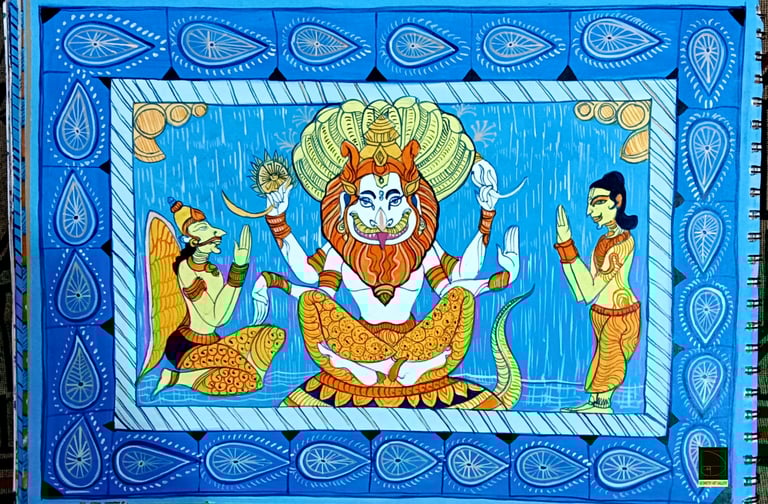 PATTACHITRA ART NARSIMHA PRAHLAD GARUDA