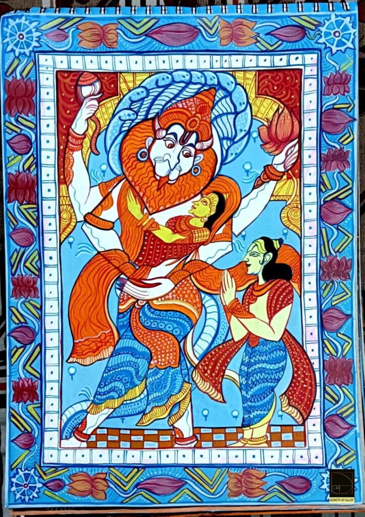 PATTACHITRA ART NARSIMHA LAKHSMI AND PRAHLAD