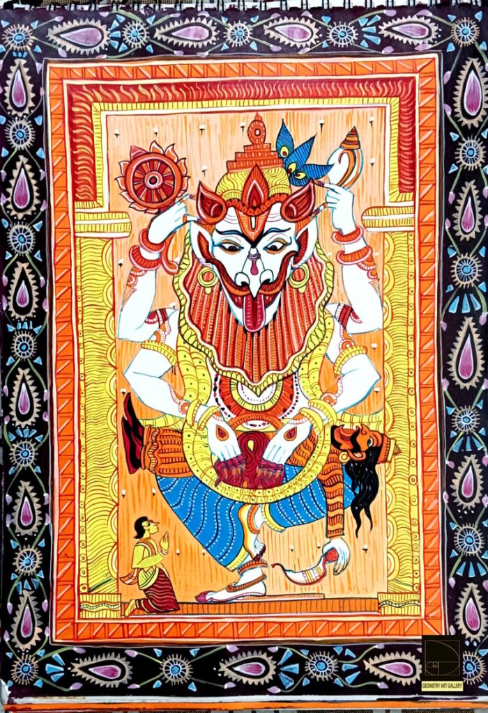 PATTACHITRA ART NARSIMHA ,HIRANYA KASHIPU,PRAHLAD