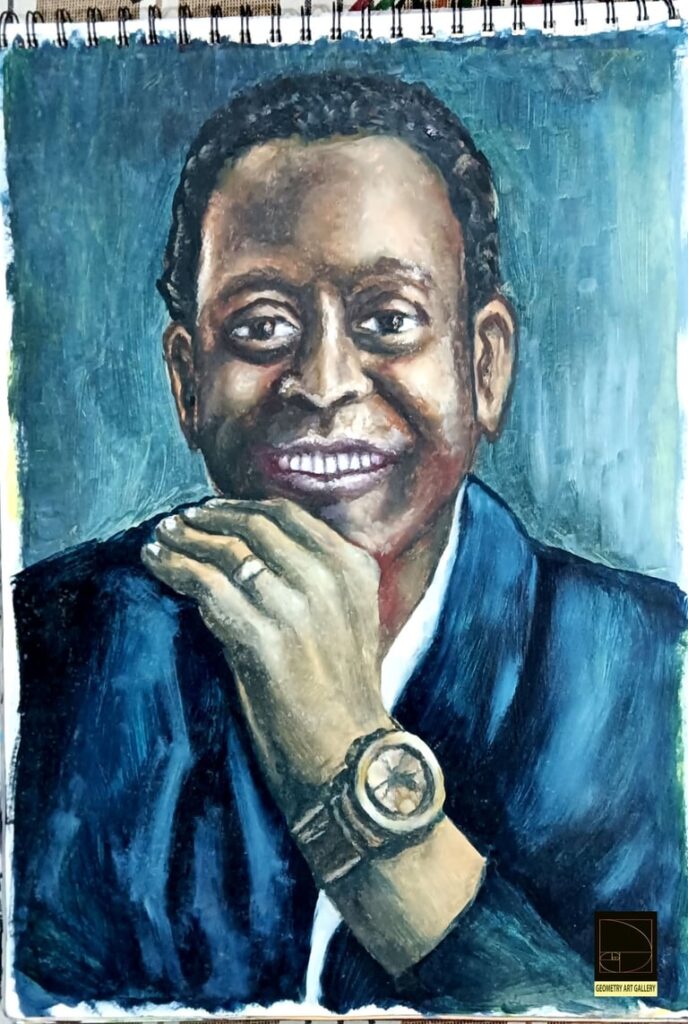 PELE FOOTBALL PLAYER PORTRAIT ART