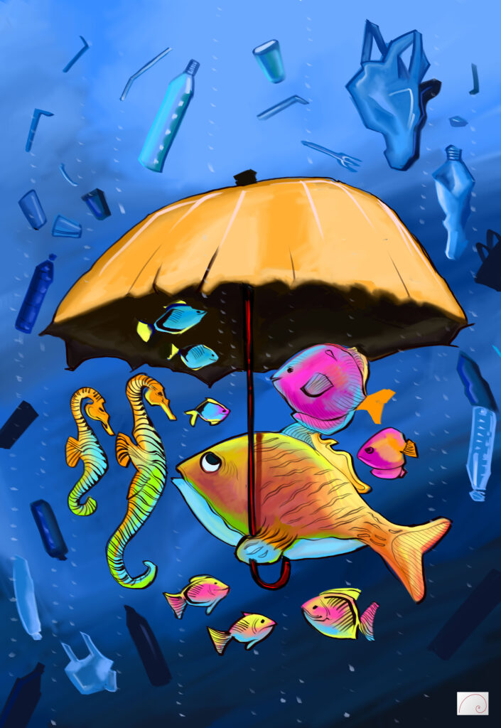 STOP PLASTIC POLLUTION IN SEA WATER ART