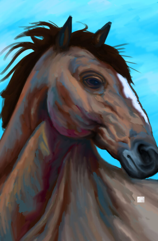 horse painting and horses