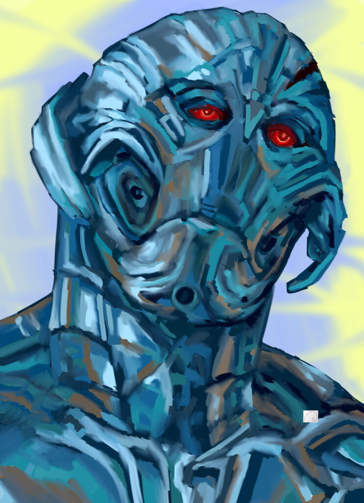 artificial intelligence art, ultron from marvel comics